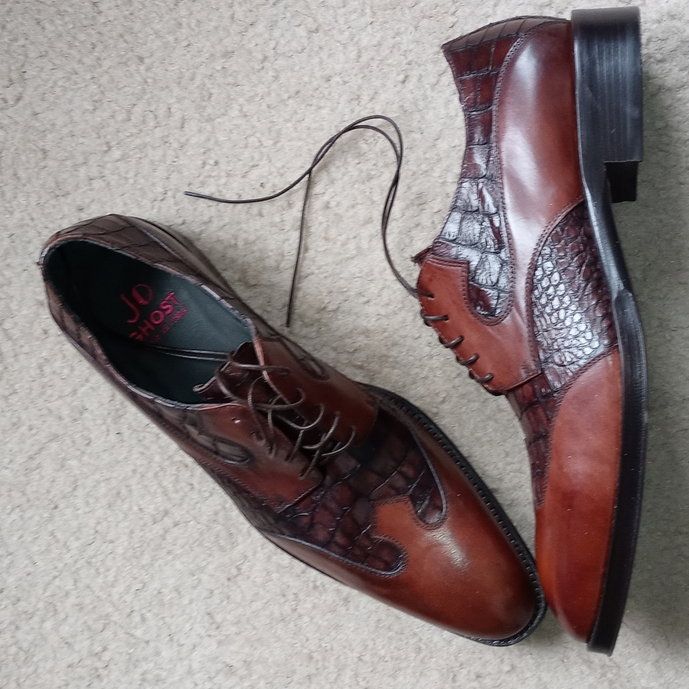 Jo ghost lace up captoe men's dress shoe brown men's lace up dress. New. Sz 43